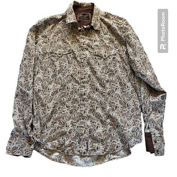Wrangler Other - Wrangler Retro Western Shirt, Size Large, Paisley Print, Brass Snap Buttons